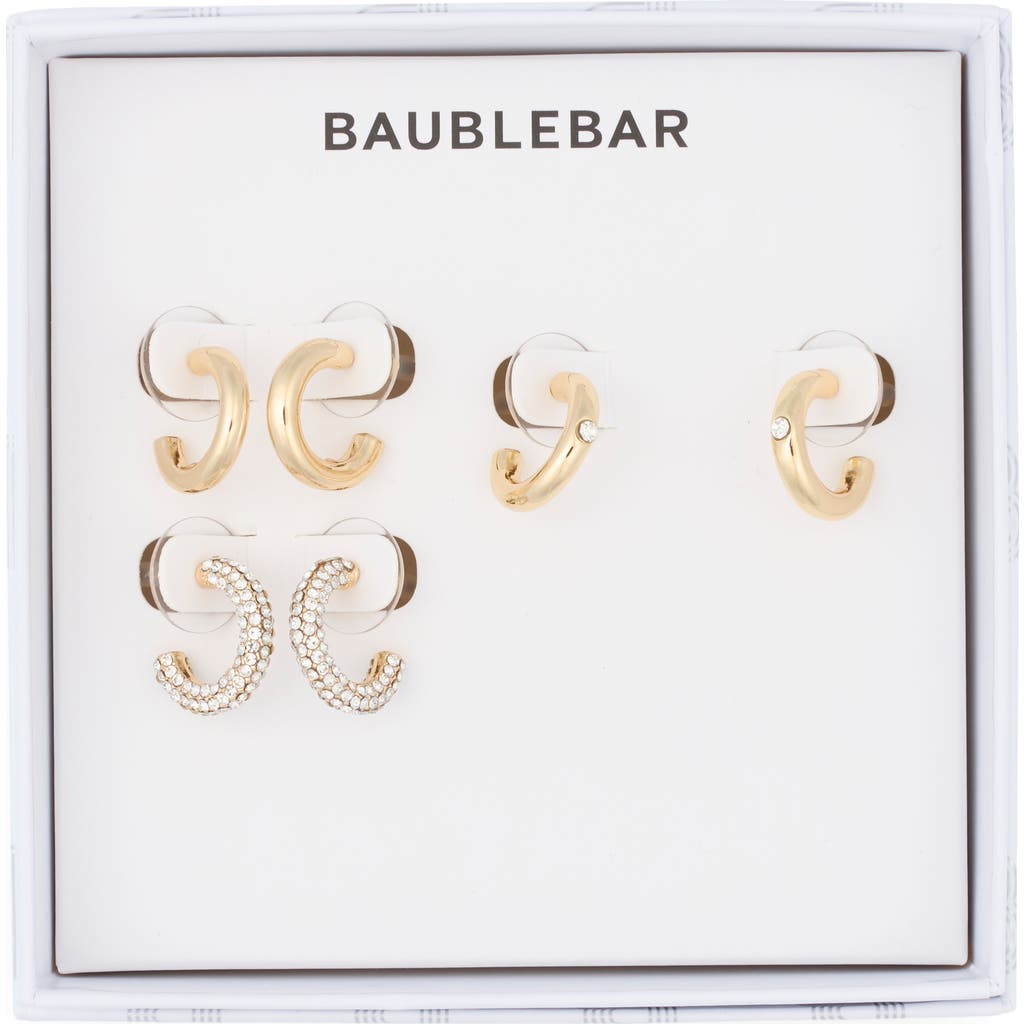 Baublebar Golden Rule Set Of 3 Assorted Hoop Earrings Set
