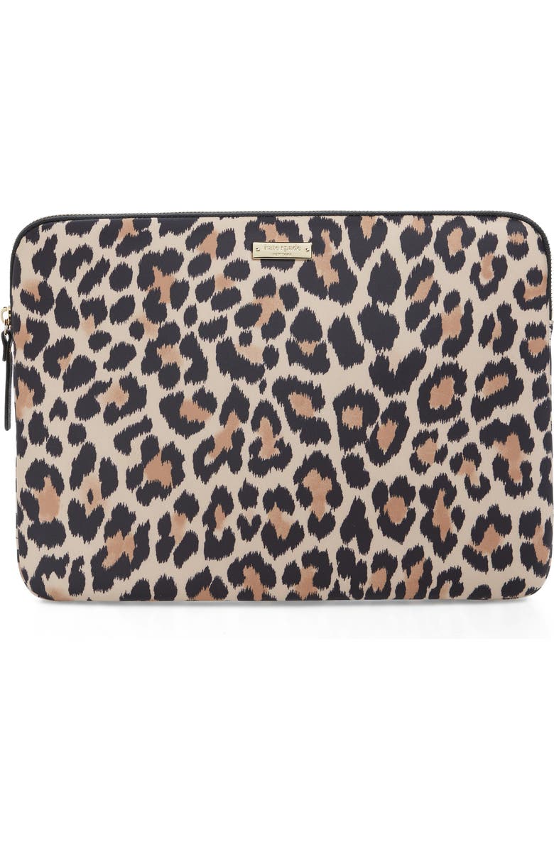 Kate Spade New York leopard 13-Inch laptop sleeve, Main, color,