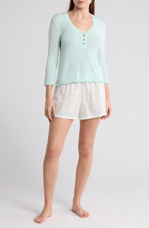 Laid Back Henley Shortie Pajamas