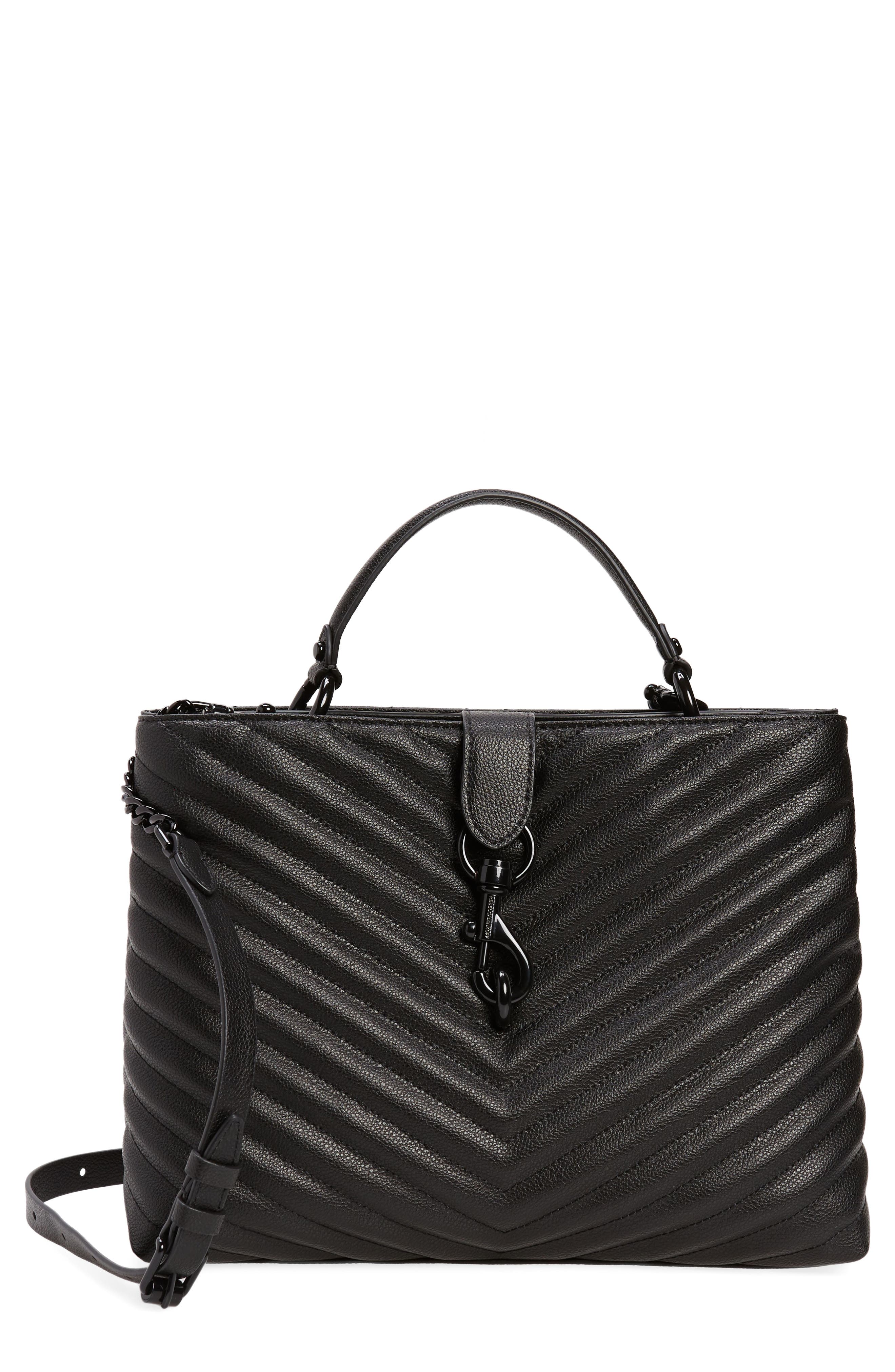 Rebecca Minkoff Edie Large Leather Top Handle Satchel, Main, color, 