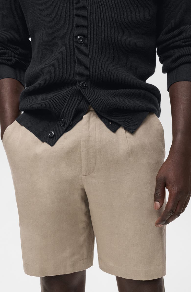 MANGO Linen
Cotton Bermuda Shorts, Alternate, color, Beige