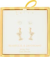Leith Seabreeze & Daydreams Set of 2 Cubic Zirconia Martini Drop Earrings