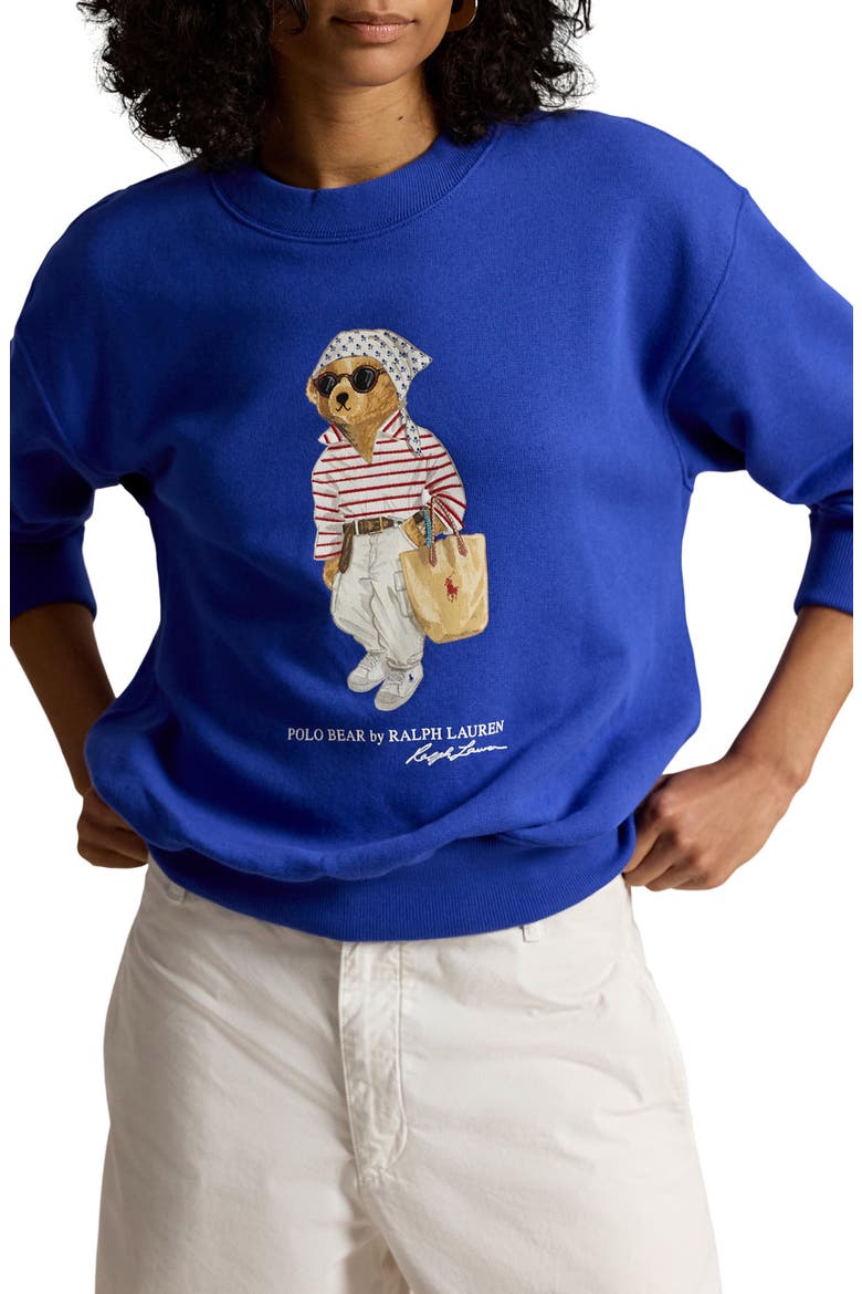 Polo Bear Lightweight Fleece Graphic Sweatshirt, Main, color, GALA BLUE