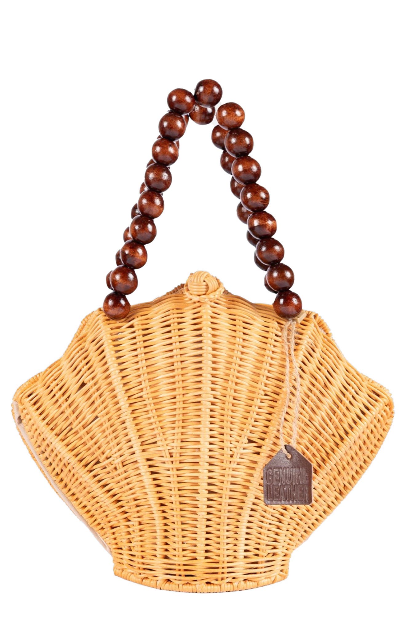 Jelavu Shelly Handwoven Rattan Seashell Bag, Main, color, Natural