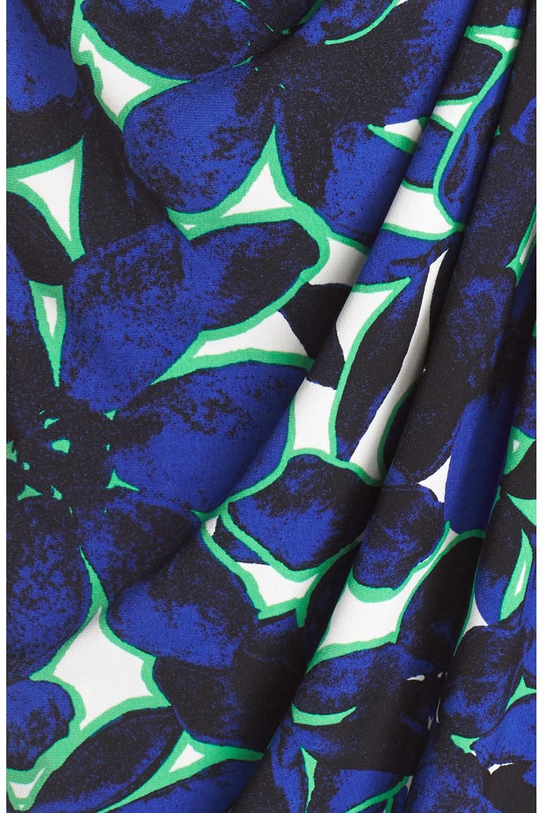 Print Wrap Dress, Alternate, color, BLUE/ GREEN MULTI