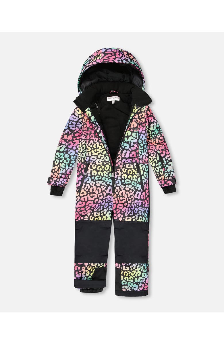 Deux par Deux Girl One-Piece Teknik Snowsuit, Main, color, Rainbow Leopard