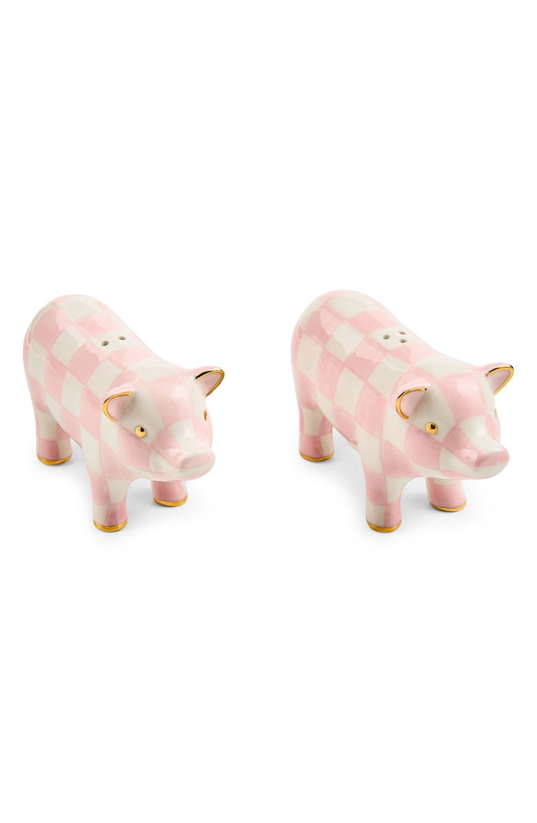 MACKENZIE CHILDS Rosy Pig Salt & Pepper Shaker Set, Main, color, Rosy