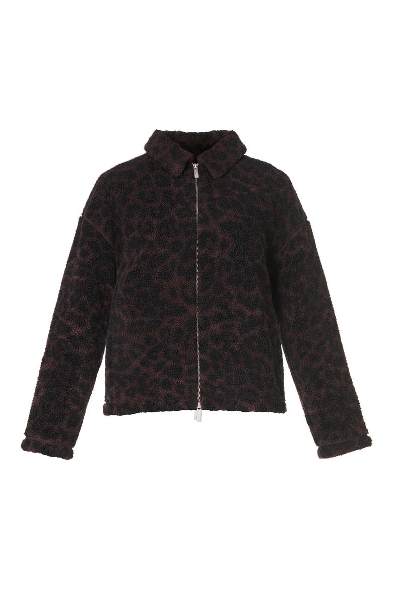 Leopard Print Fleece Jacket, Alternate, color, LARGE BROWN LEOPARD PRINT