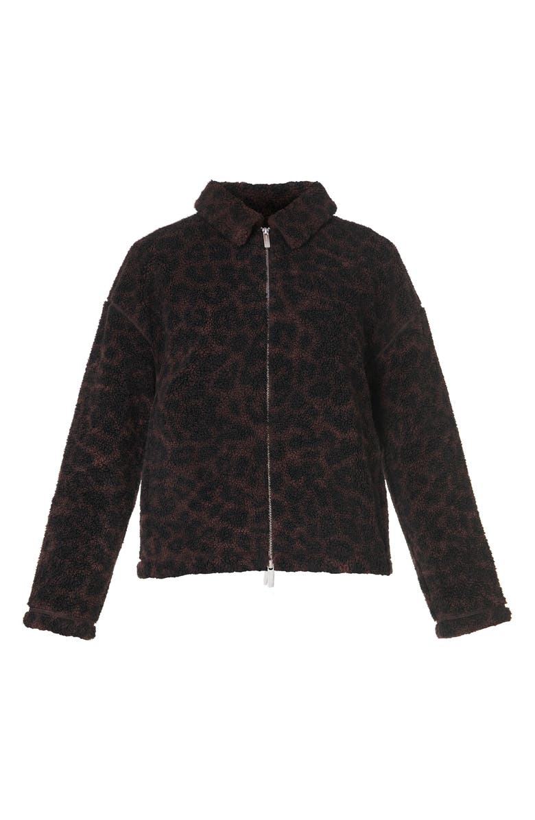 Sweaty Betty Leopard Print Fleece Jacket, Alternate, color, Large Brown Leopard Print