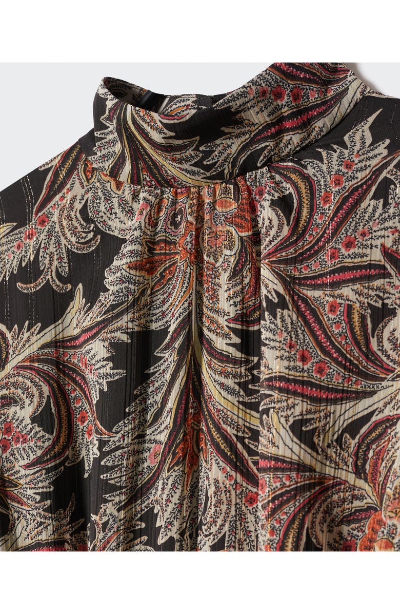 MANGO Paisley Print Ruffle Dress, Alternate, color,