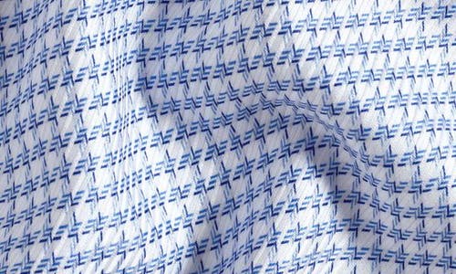 David Donahue Trim Fit Twill Texture Check Dress Shirt In Blue/sky