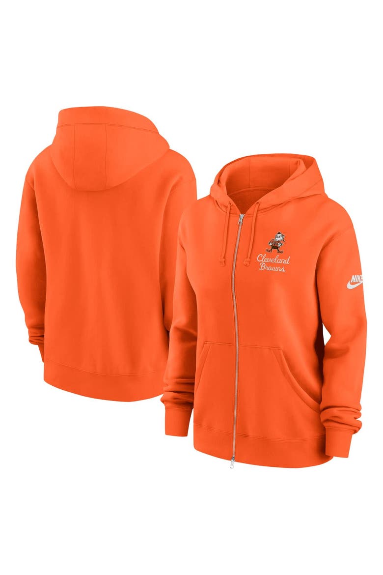 Women's Nike Orange Cleveland Browns Phoenix Rewind Full-Zip Hoodie, Main, color, Orange
