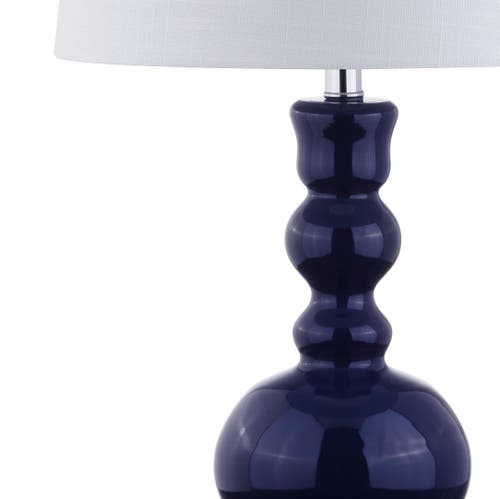 Jonathan Y Genie 28.5" Glass Led Table Lamp In Navy