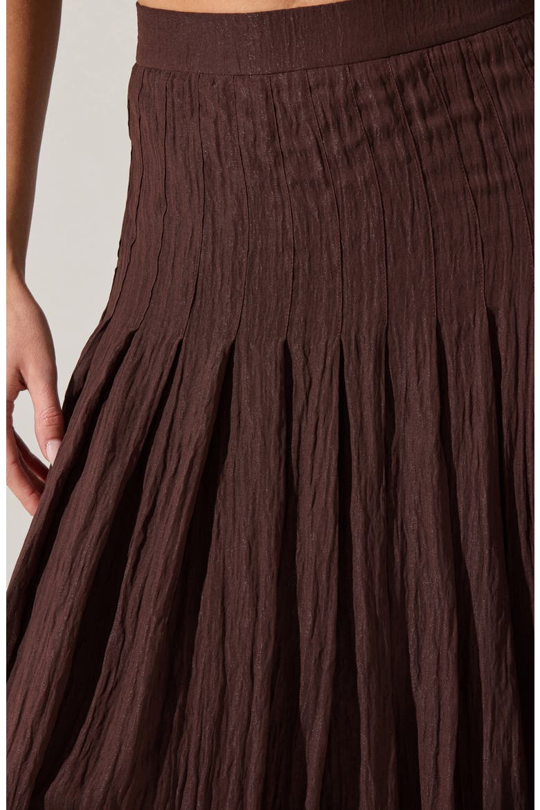 Daivini Metallic Pleated Skirt, Alternate, color, BROWN