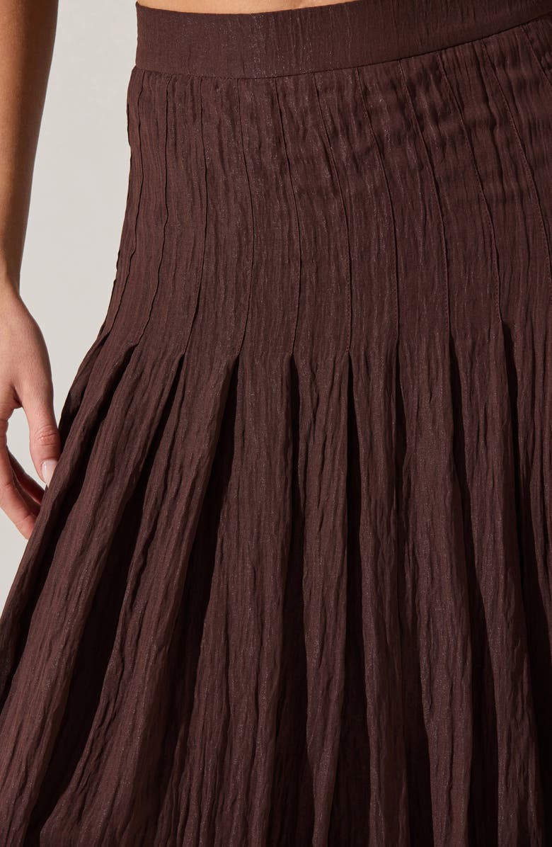ASTR the Label Daivini Metallic Pleated Skirt, Alternate, color, Brown