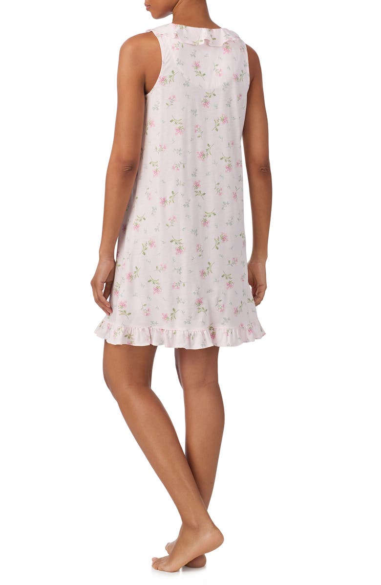 Lauren Ralph Lauren Ruffle V-Neck Cotton Blend Nightgown, Alternate, color, Ditsy Bouquet
