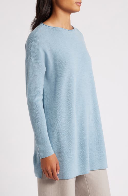 EILEEN FISHER EILEEN FISHER BATEAU LONG SLEEVE MERINO WOOL TUNIC TOP 