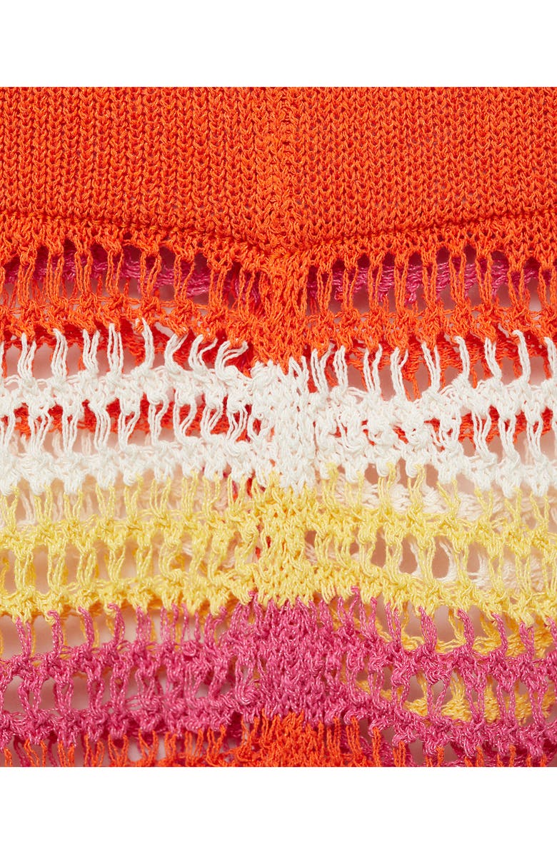 MANGO Stripe Openwork Crochet Shorts, Alternate, color, 