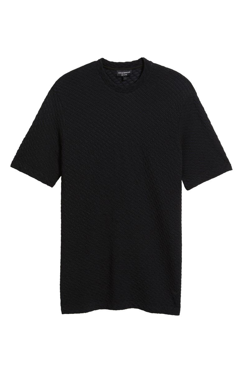 Emporio Armani Textured Jersey T-Shirt, Alternate, color, Black