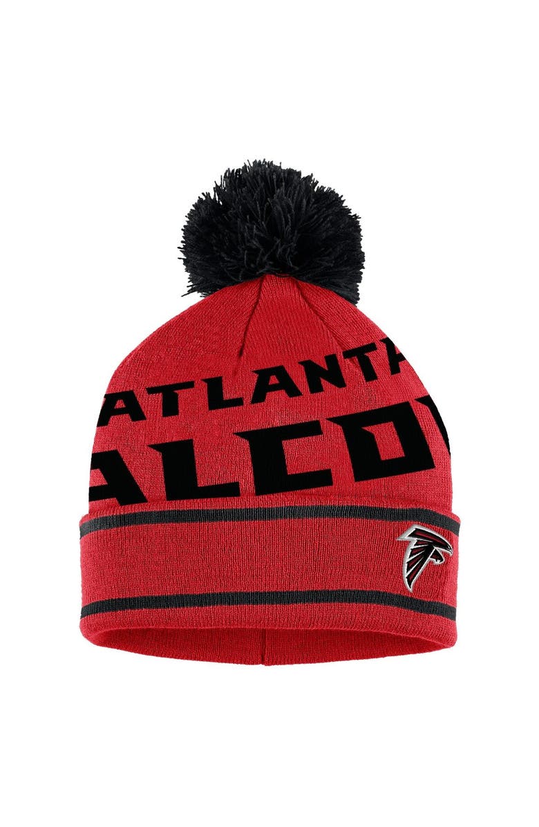 WEAR by Erin Andrews Women's WEAR by Erin Andrews  Red Atlanta Falcons Double Jacquard Cuffed Knit Hat with Pom and Gloves Set, Alternate, color, Red