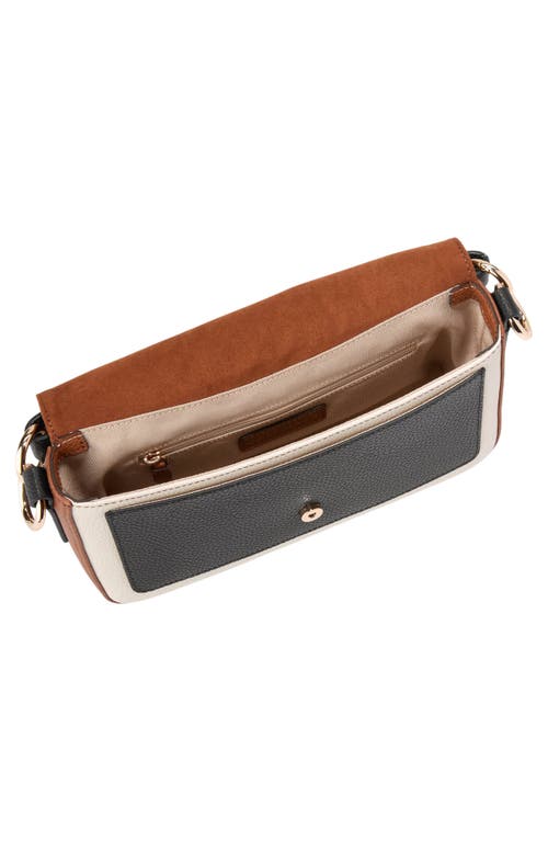 Cole Haan Mini Leather Shoulder Bag In Black/white/british Tan