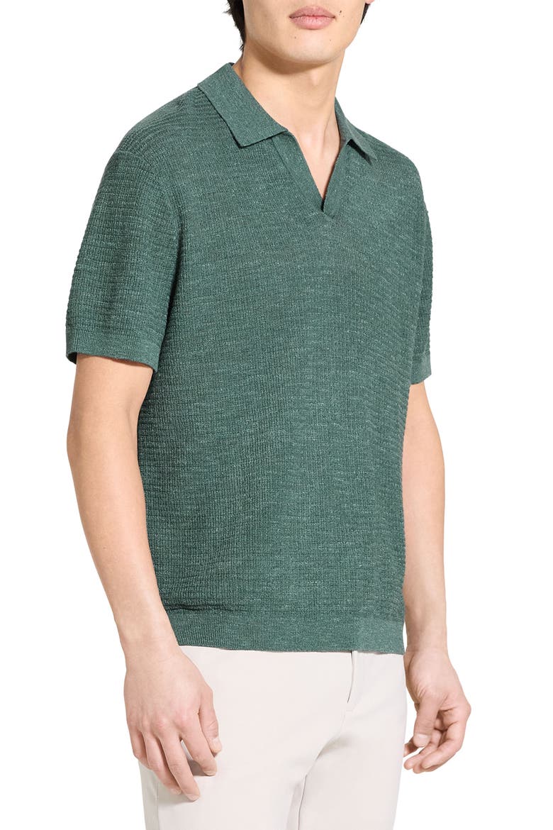 Brenan Linen Blend Polo, Alternate, color, LIGHT PINE GROVE
