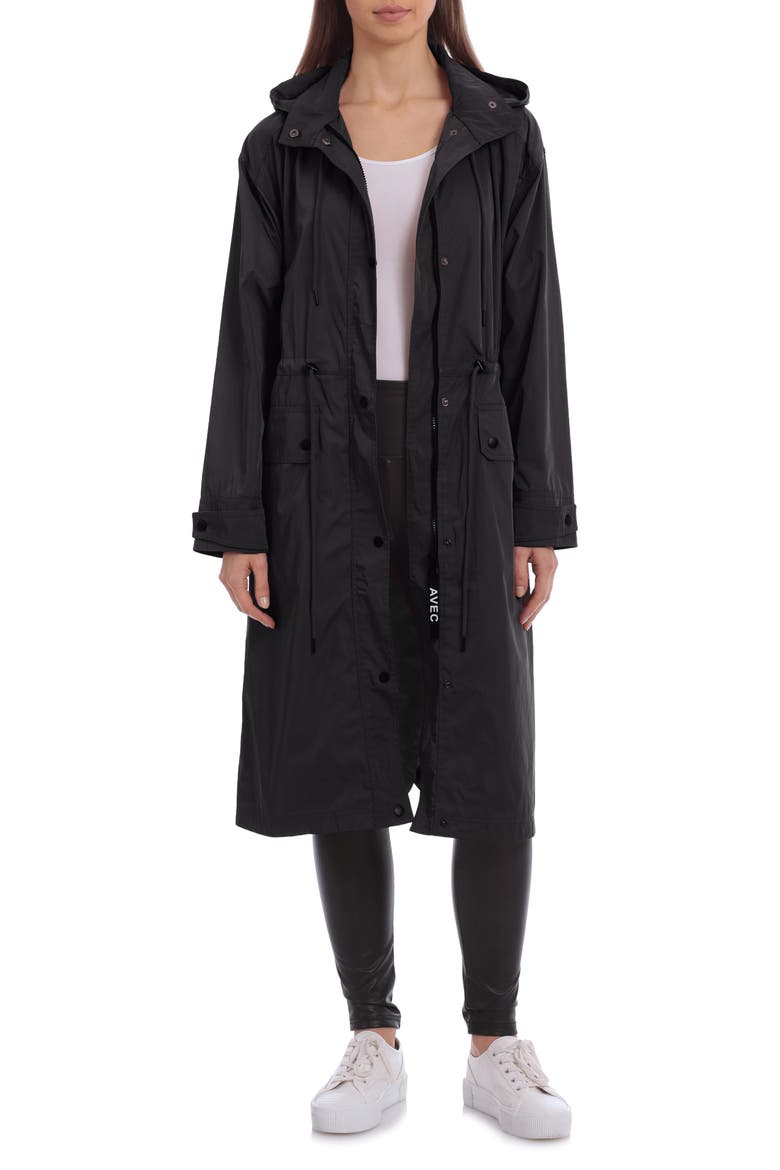 Oversize Water Resistant Rain Coat, Main, color, BLACK