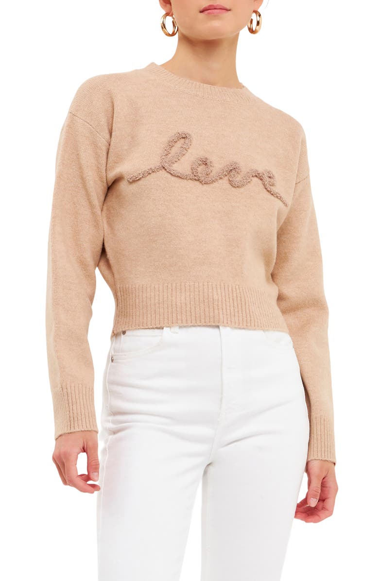 Endless Rose Love Chenille Sweater, Main, color,