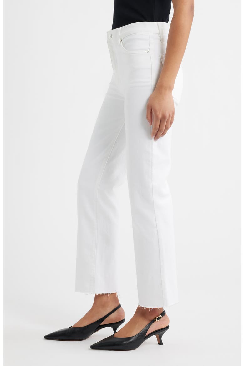 Le Sleek Raw Hem High Waist Straight Leg Jeans, Alternate, color, WHITE RAW AFTER
