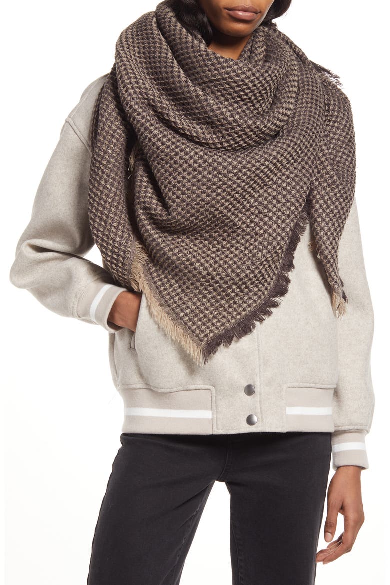 Thermal Knit Scarf, Main, color, GREY COMBO