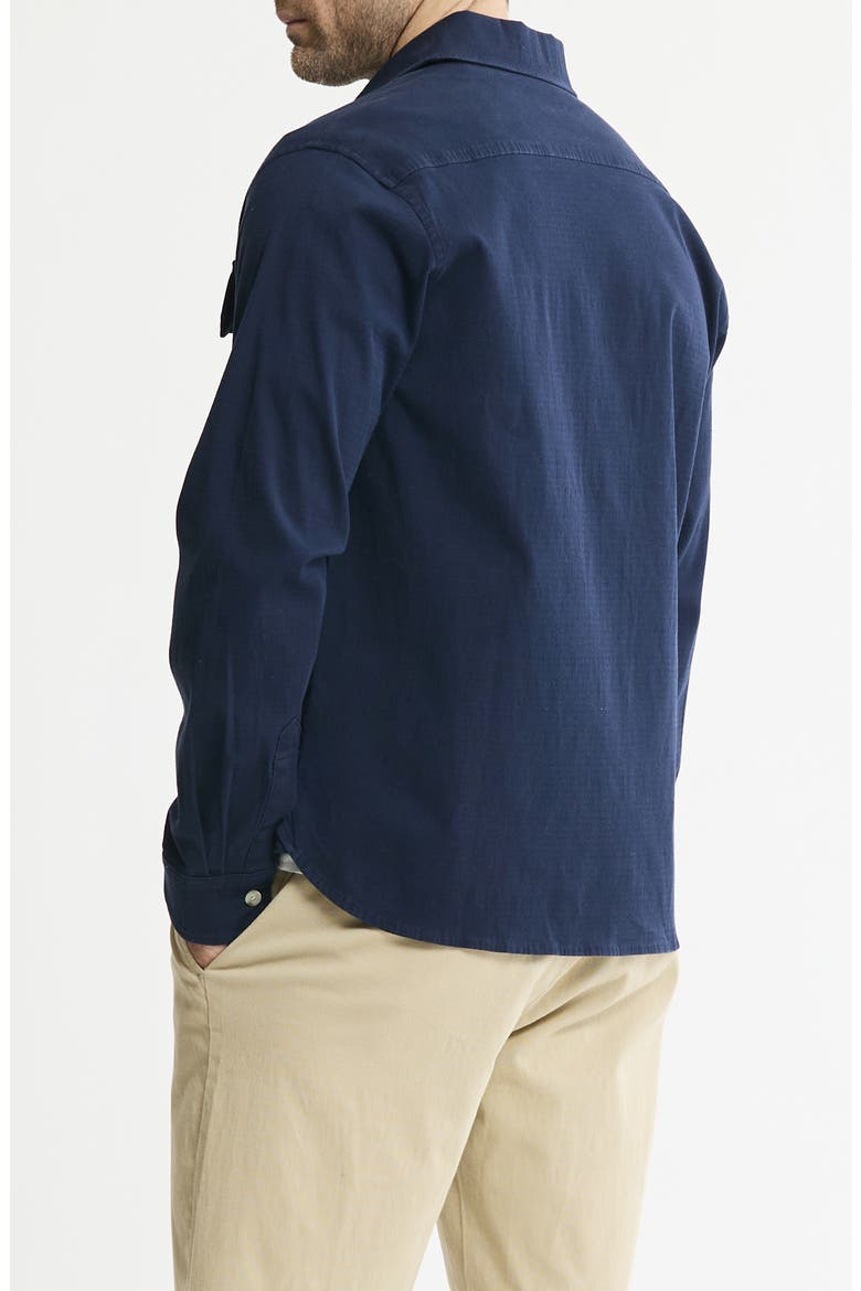 Cotton & Silk Stretch Overshirt, Alternate, color, NAVY