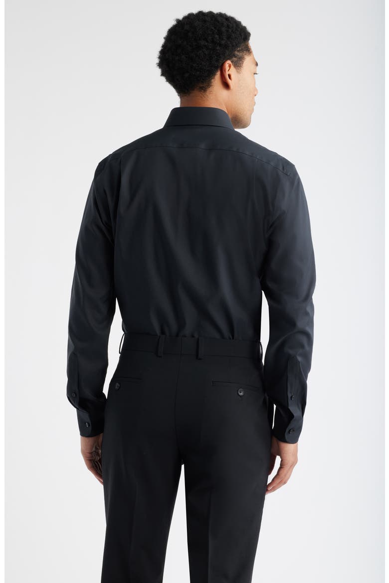 Trim Fit Solid Premium Performance Dress Shirt, Alternate, color, BLACK