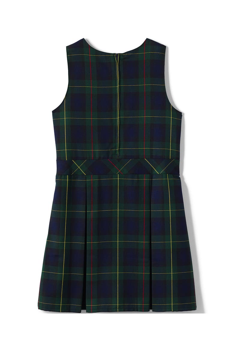 Girls Plus Top of Knee Plaid Jumper, Alternate, color, Plaid Hunter/Classic Navy