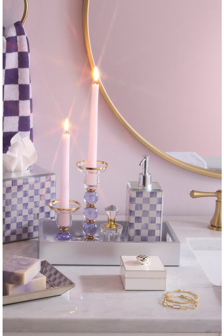 Violet Check Glass Vanity Tray, Alternate, color, VIOLET