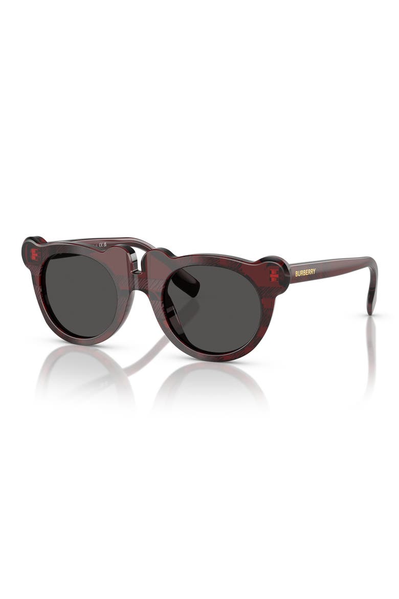 Kids' 43mm Irregular Sunglasses, Alternate, color, CHECK RED / DARK GREY