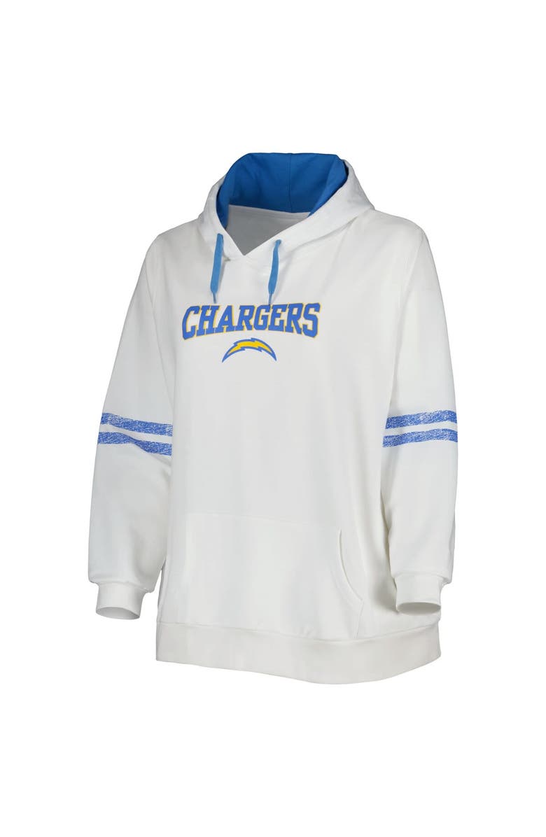 PROFILE Women's Justin Herbert White/Powder Blue Los Angeles Chargers Plus Size Name & Number Pullover Hoodie, Alternate, color, White