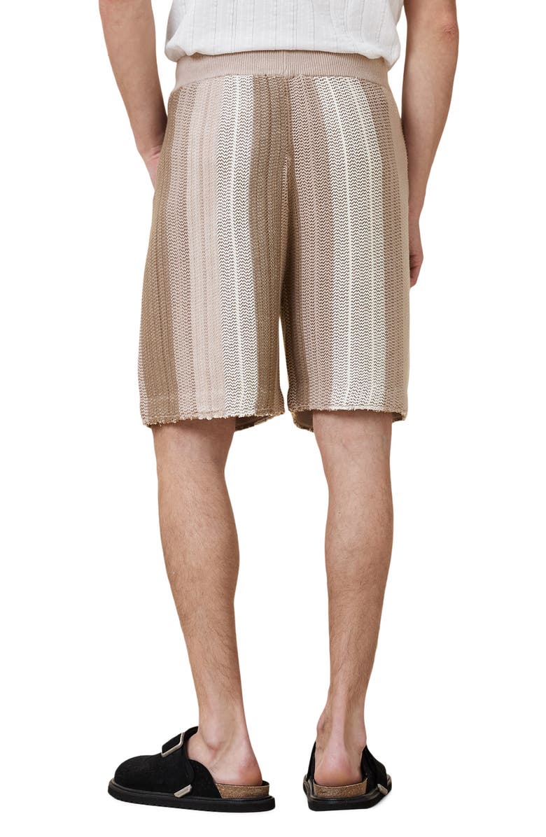 AllSaints Truck Stripe Cotton Shorts, Alternate, color, Plaster Taupe
