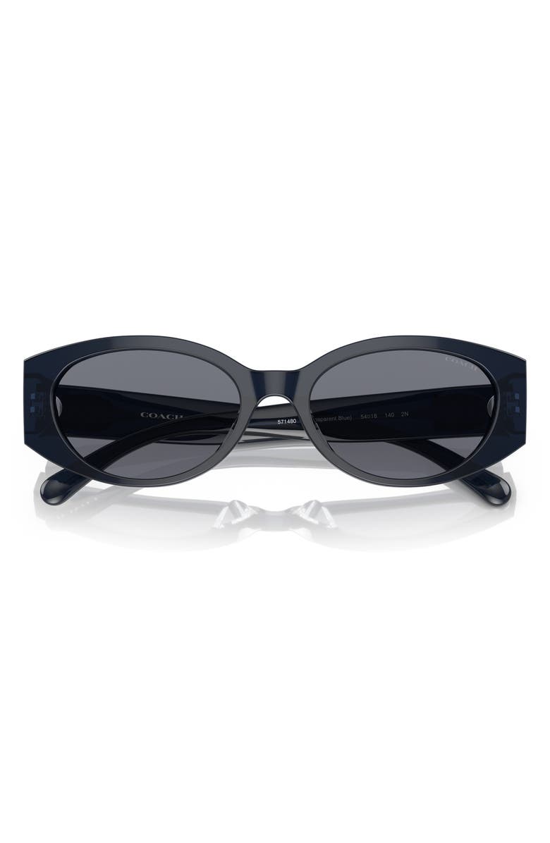 COACH 54mm Gradient Oval Sunglasses, Alternate, color, Transparent Blue