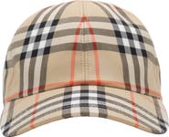 Burberry Check Cotton Baseball Cap