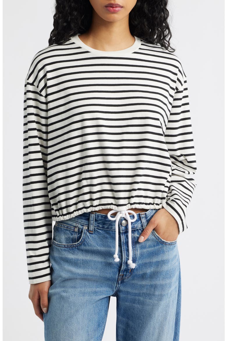 The Perfect Tie Waist Cotton T-Shirt, Main, color, LIGHTHOUSE