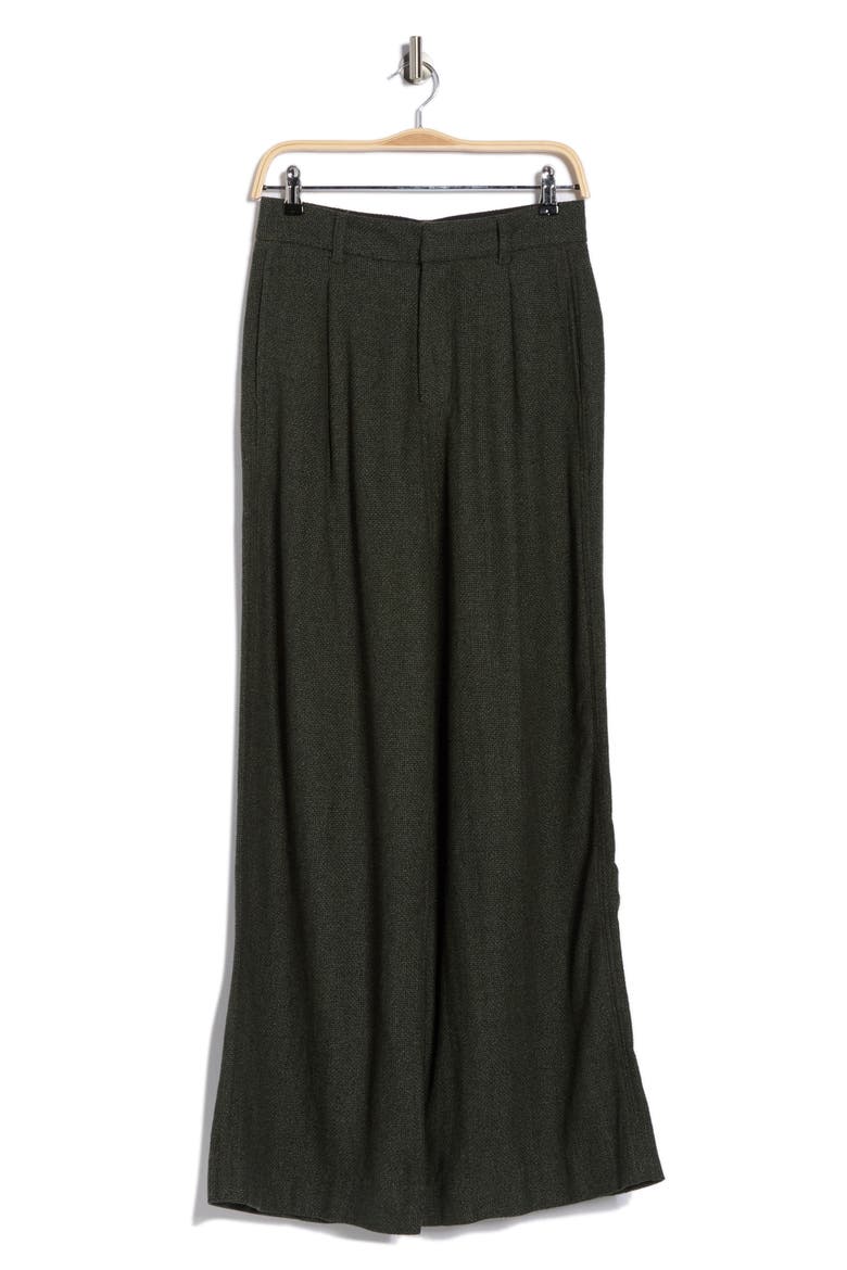 Hepburn Pleated Wool Blend Pants, Alternate, color, EVERGREEN