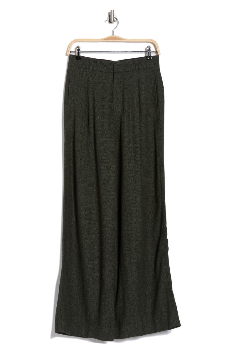 DL1961 Hepburn Pleated Wool Blend Pants, Alternate, color, Evergreen