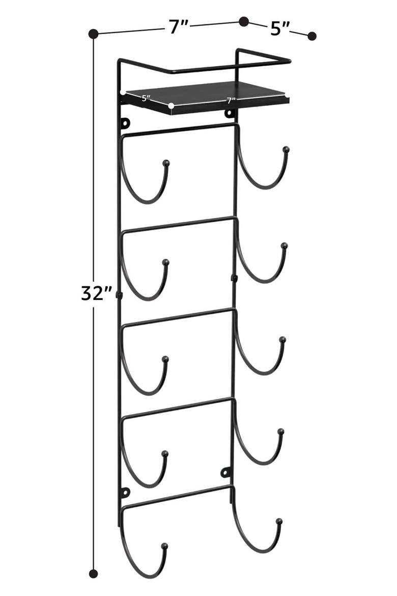 Wall Mounted Organizing Rack, Main, color, BLACK