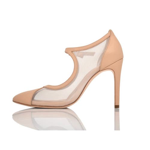 Joan Oloff Shoes Rebecca Mesh & Leather Pump In Multi