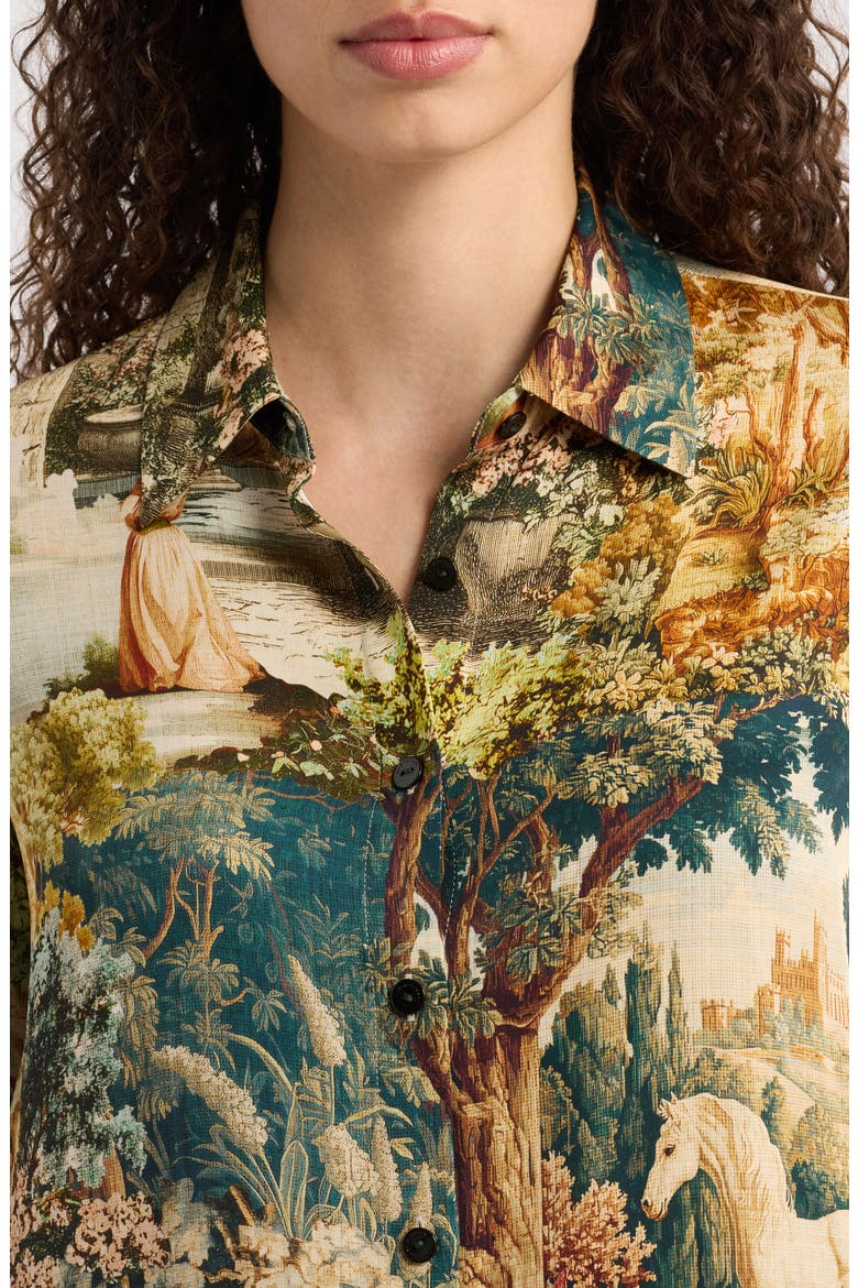 Madeline Printed Silk Blend Shirt, Alternate, color, ROMAN GARDEN