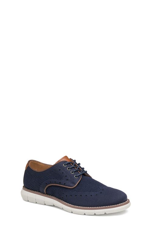 Johnston & Murphy Kids' Holden Knit Wingtip Derby In Navy Knit