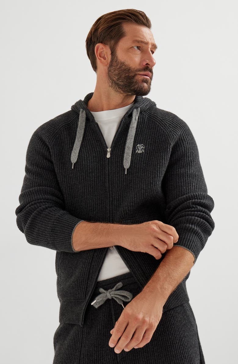 Brunello Cucinelli Sweatshirt with logo, Alternate, color, Charcoal