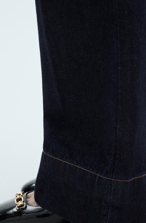 Mango Layla Mid Rise Wide Leg Jeans In Blue