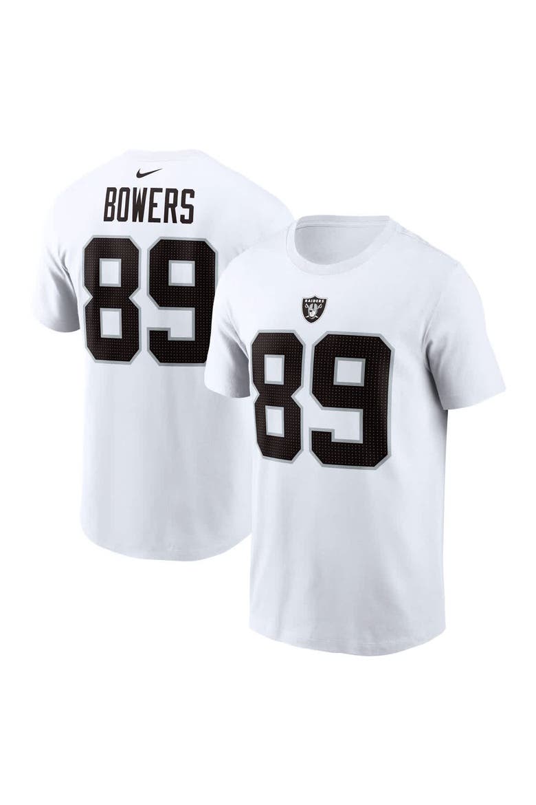 Men's Nike Brock Bowers White Las Vegas Raiders Name & Number T-Shirt, Main, color, White