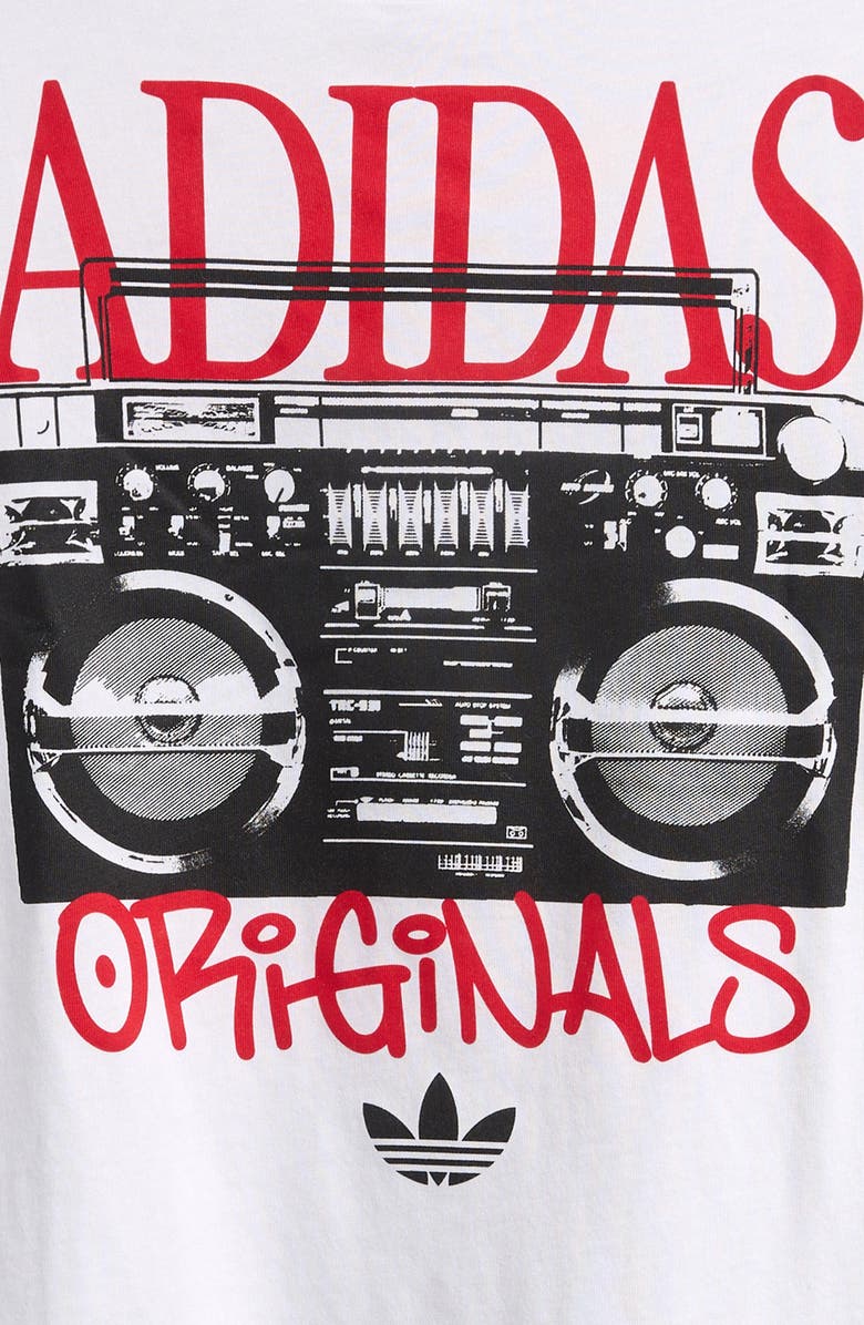adidas Originals Kids' Boombox Cotton Graphic T-Shirt, Alternate, color, White